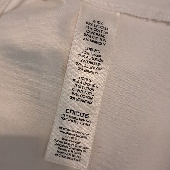 Zenergy by Chico’s Jacket Size Large Mandie Mixed Fabric Collarless Zipper Front - Picture 8 of 13